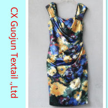 2014 hot sale polyester transfer printing satin for dress