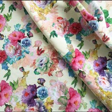 pigment printed rose cotton fabric from china