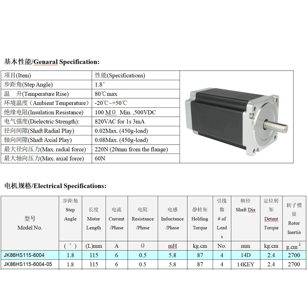Jkong Stepper Motor 3 Kit CNC NEMA34 Stepper Motor 4.5n 8.5n 12n Hybrid NEMA 34
