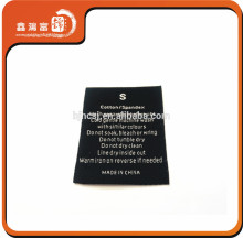 embroidered clothes wash care size label