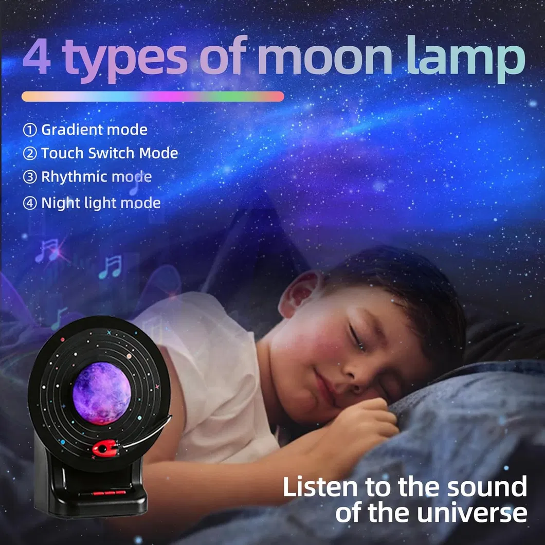 Dimmable 3D Moon Lamp Bluetooth Speaker for Kids and Adults
