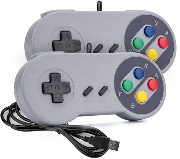 SNES Retro USB Gamepad Controller for PC, Raspberry Pi, Windows, Mac, Linux, and Android - GP100 (Grey)