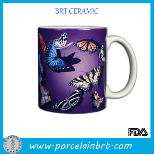 Nice Butterfly Enamel Ceramic Mug Cup