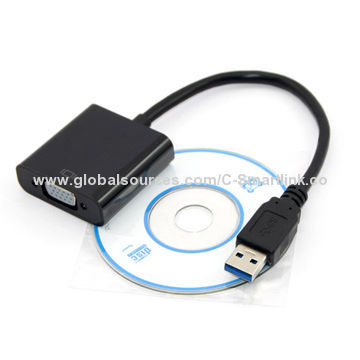 USB3.0 to VGA/Support PC Hub, Laptop USB2.0/3.0 Input, Sized 38*15*60mm