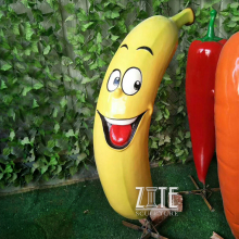 Outdoor fiberglass fruit sculpture resin cartoon banana statue