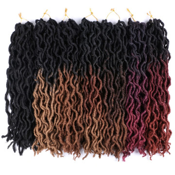 18inch Synthetic Gypsy Locs Crochet Faux Nu Locs Wavy Goddess Locs Boho Dreadlocks Twist Braiding Hair Extension