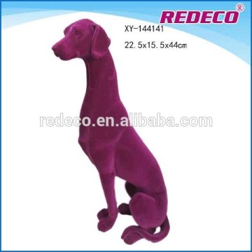 Resin flocked dog statue