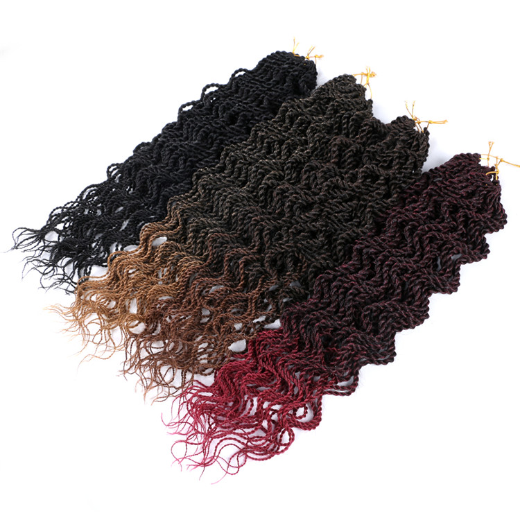 Senegalese Twist Crochet Braids Wavy Senegalese Braids  Synthetic Hair Braids Preloop Extensions 18inch 15strands/pack