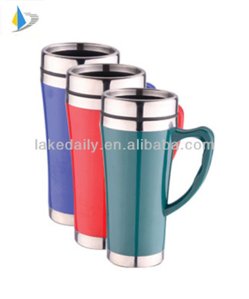 450ml promotional travel auto mug with silicone handle