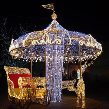 Illuminated LED Carousel Displays for Commercial Christmas Parks