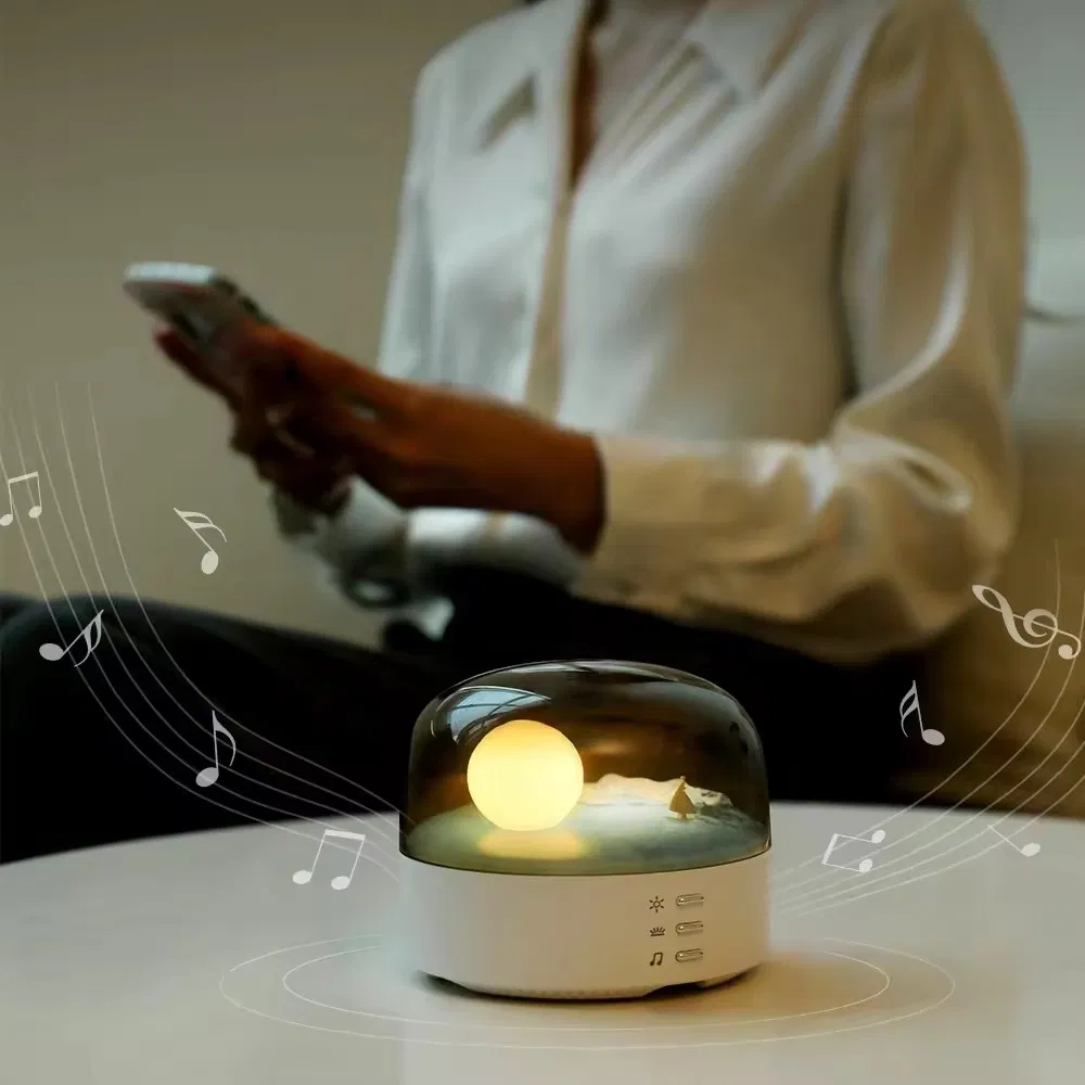 Elegant Moonlight Bluetooth Speaker with Relaxing Night Glow