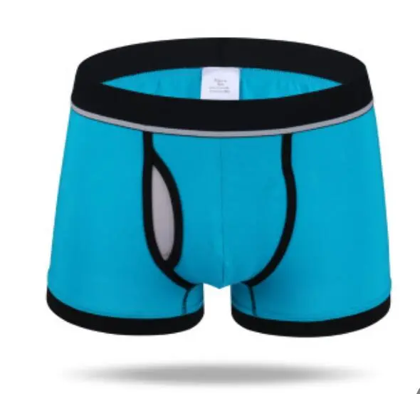 Wholesale Fashion Contrast Color Cotton Men Front Opening Waist Stretch Cotton Boxer