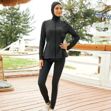 Custom Muslim Activewear: 3-Piece Black Modest Sports Wear