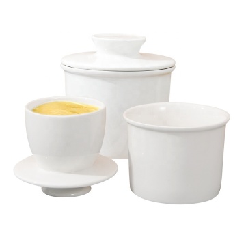 Porcelain Butter Keeper Crock with Lid for Perfect Spreadable Butter