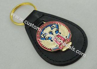 Transparent Soft Enamel Personalized Leather Keychains For
