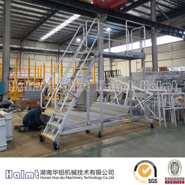 Mobile Aluminum Platforms with Guardrails