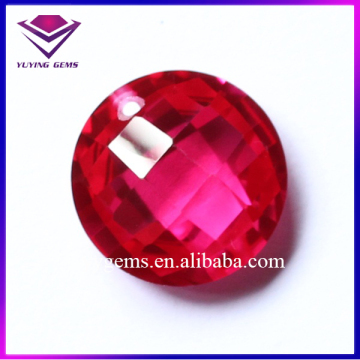 Lab Created Polished Ruby Double Checker Facet Corundum Gemstone