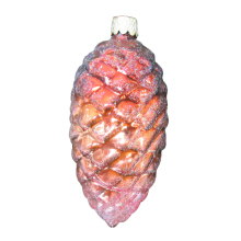 Classic Style Stock Handpainted Hanging Glass Brown Pine cone Ornament Christmas Decoration