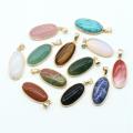 Oval Gemstone Pendant for Making Jewelry Necklace 15x30MM