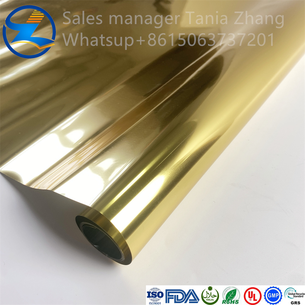 Foil Gold Pet Film Roll For Gift Wrapping5 Jpg