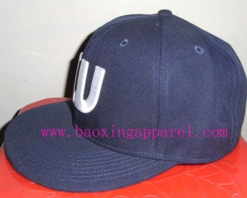 wool/acrylic ny style hat with flat peak