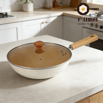 Warm Apricot Ceramic Non-Stick Small Pot