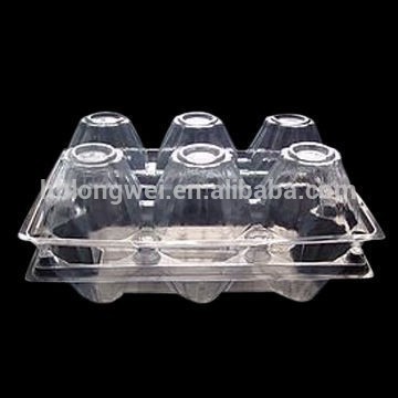 plastic egg packing tray for supermarket 6hole