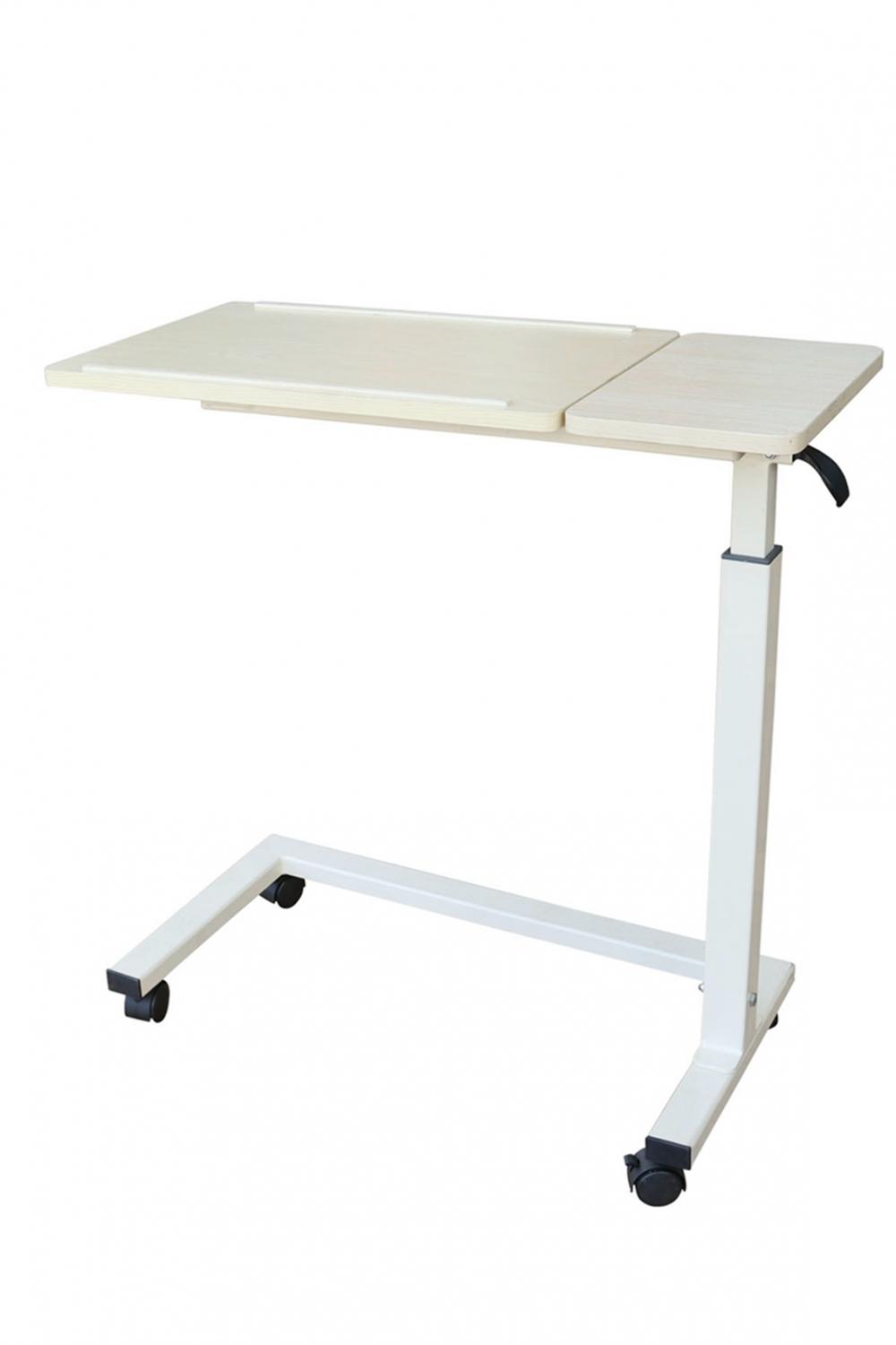 Tilt-Top Overbed Bedside Table with Wheels for Hospital