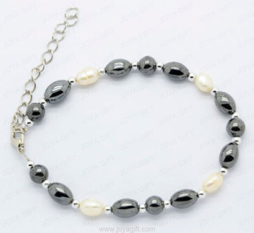 Pearl hematite bracelet