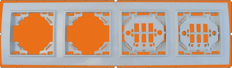 Немецкий 4-позиционный электрический настенный выключатель и розетка в рамке из АБС-пластика