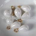 10 * 14MM Faux Pearl White Teardrop Charms Colgantes Gotas