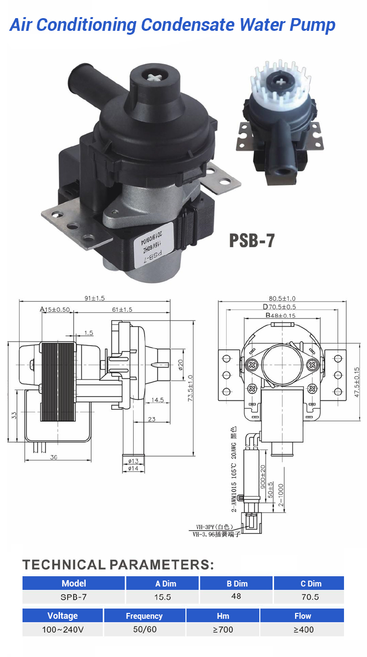 12V 24V single phase water pump Condensate Removal Pump for air conditioner ,Hydroponics ,water circulation system