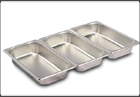 Prato de servir de aço inoxidável 3 grades Stainless steel serving plate 3 grids