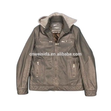 mens hooded leather coat