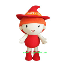 Cute Girl with Hat Mascot Costume