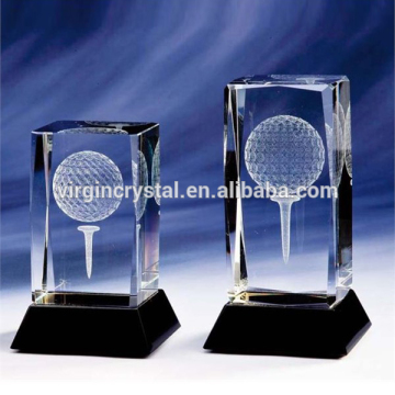 Nice golf insert crystal trophies with black base