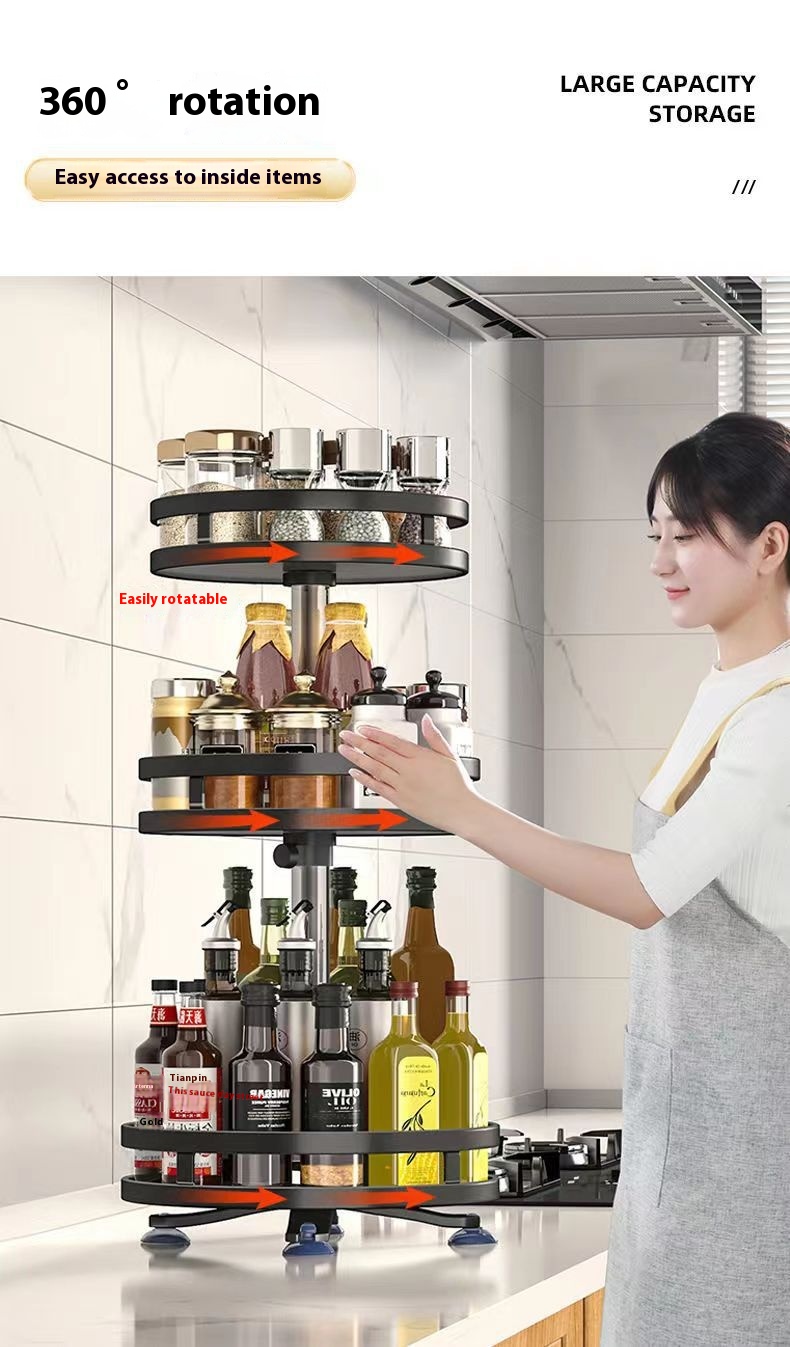 Dönebilen Metal Döner Tabla Depolama Rafı Rotatable Metal Turntable Storage Rack