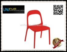 Replica European style stackable urban chair with a big hole in the back