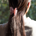 Grampos de cabelo em forma de borboleta rosa de plástico