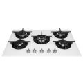 Bahagian atas kaca putih 5-Burner Indesit Hob