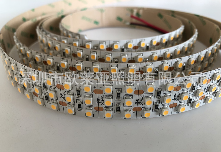 Hot sale three row led strip light 24V 3528 360led per meter 20mm width 3 line led strip 2835