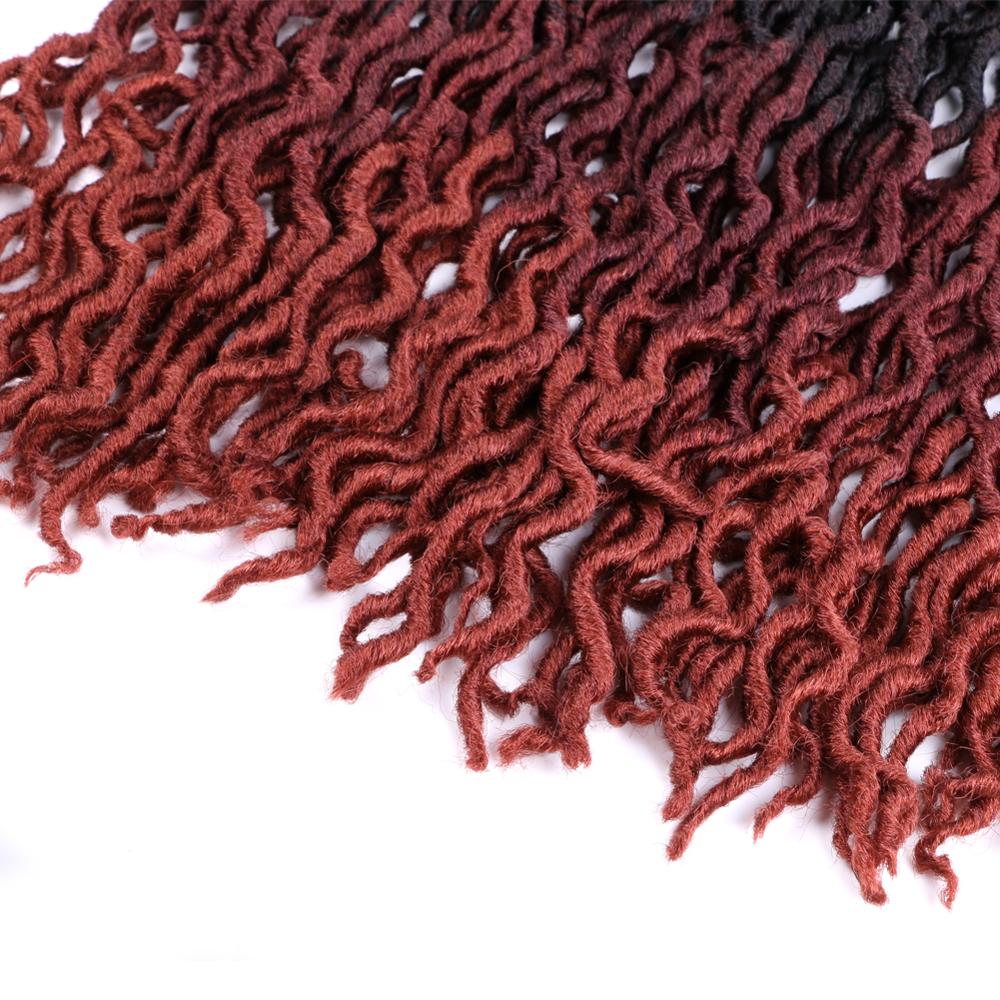 MYZYR Faux Locs Crochet Braids Synthetic Crochet Braids Ombre Braiding Hair Bohemian Locks 18 inch 24 Stands