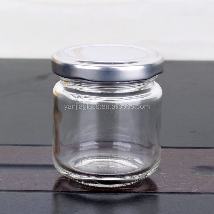 clear round glass peanut butter jar twist-off lid 240ml