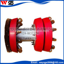 polyurethane wheel supporting pig steel brush wheel supporting pig