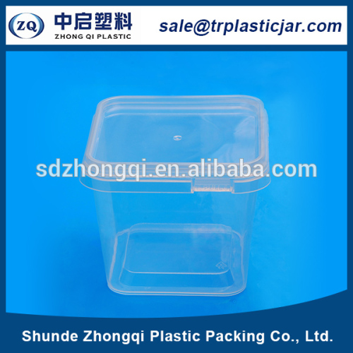 Superior quality 500ml square PS plastic box,500ml square square plastic chocolate box