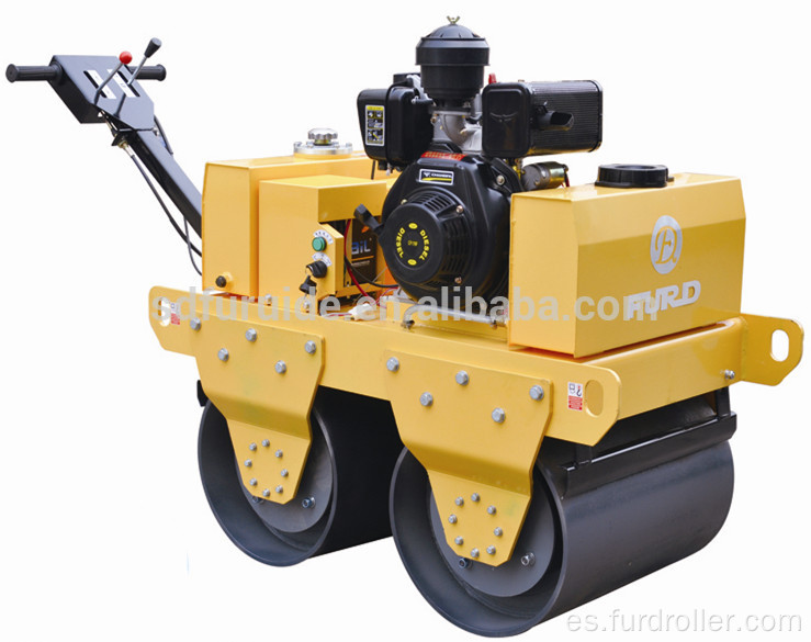 Compactador de suelo pequeño Rodillo de camino vibratorio de asfalto de tambor doble de 550 kg FYL-S600CS