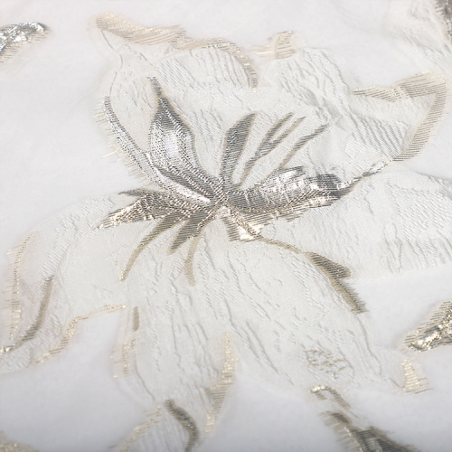 Witte bloemen decor jacquard