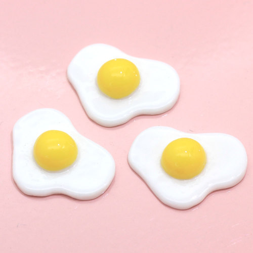 Forma Irregular Huevos Fritos Resinas Cuentas Slime para Cocina Frigorífico Adornos Cuentas Slime Niños Juguete Decoración Encantos Teléfono Shell Espaciador