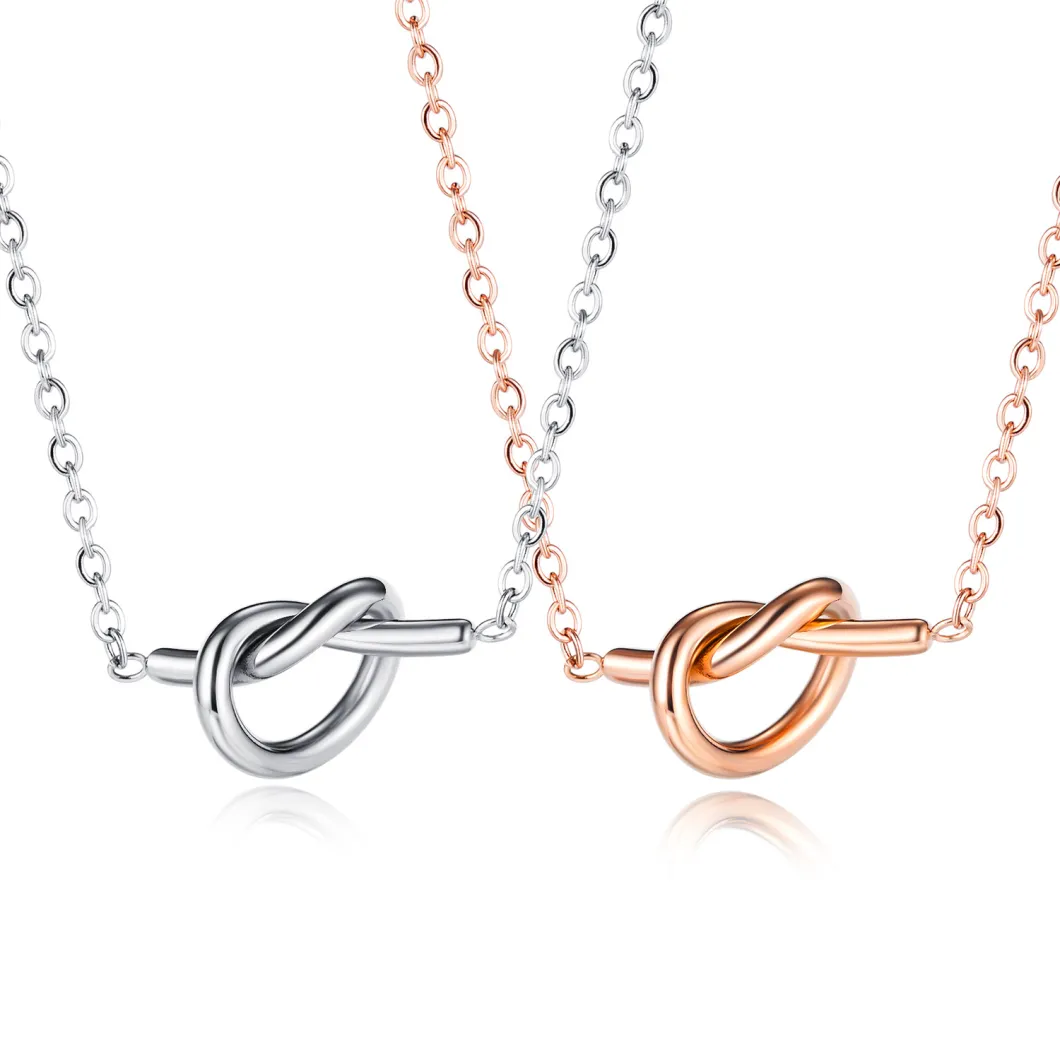 Fashion Geometric Love Knotted Titanium Steel Necklace Jewelry
