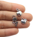 Supply Metallic Fruit Charms for DIY Craft Accessories Rose Flower Pendants Keychain Necklace Jewelry Making